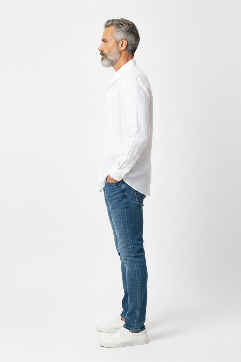 Vercini Linen Spread Collar Shirt