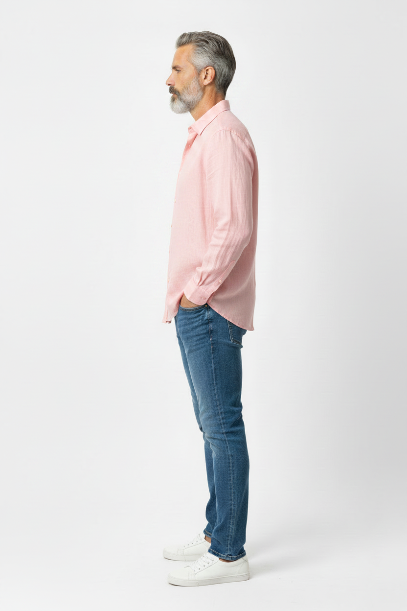 Vercini Linen Spread Collar Shirt
