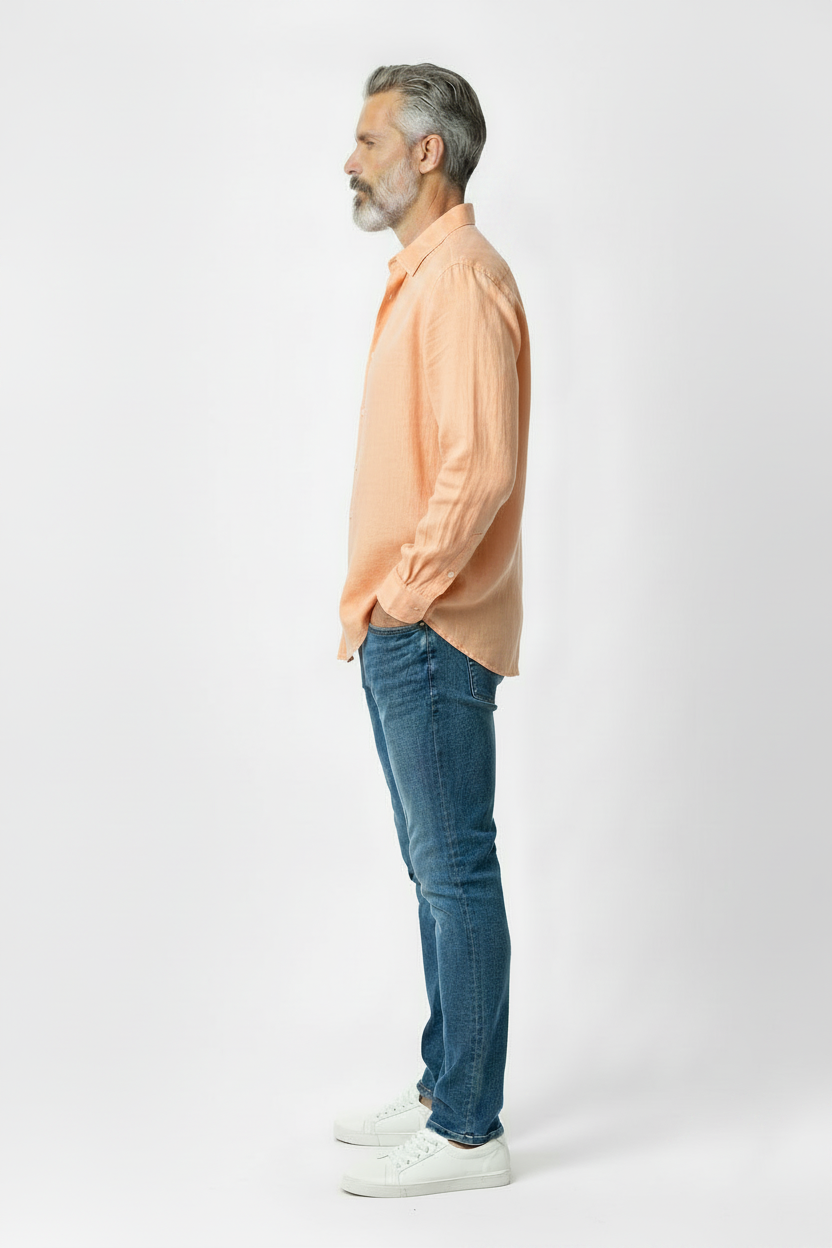 Vercini Linen Spread Collar Shirt