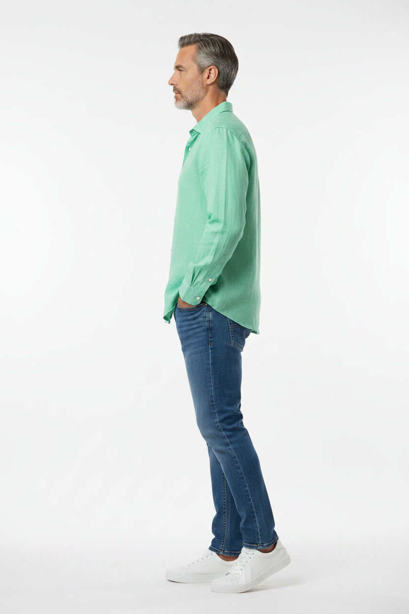 Vercini Linen Spread Collar Shirt