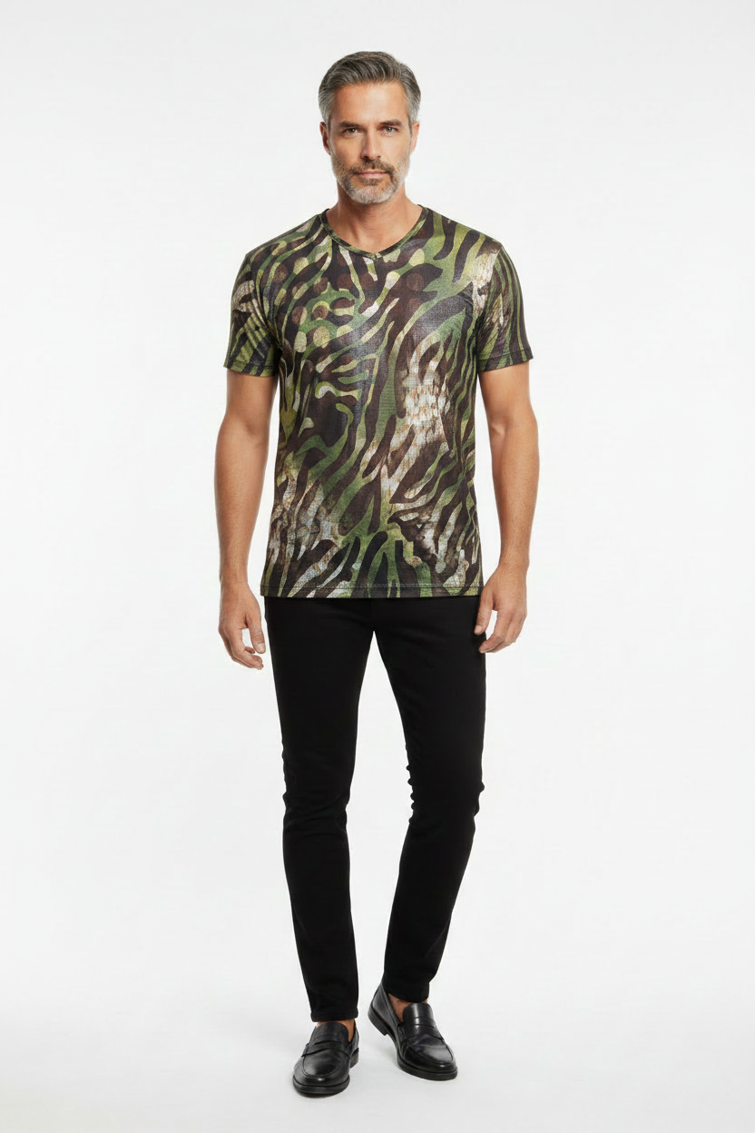 Jungle Tiger Camo Crew-Neck Tee