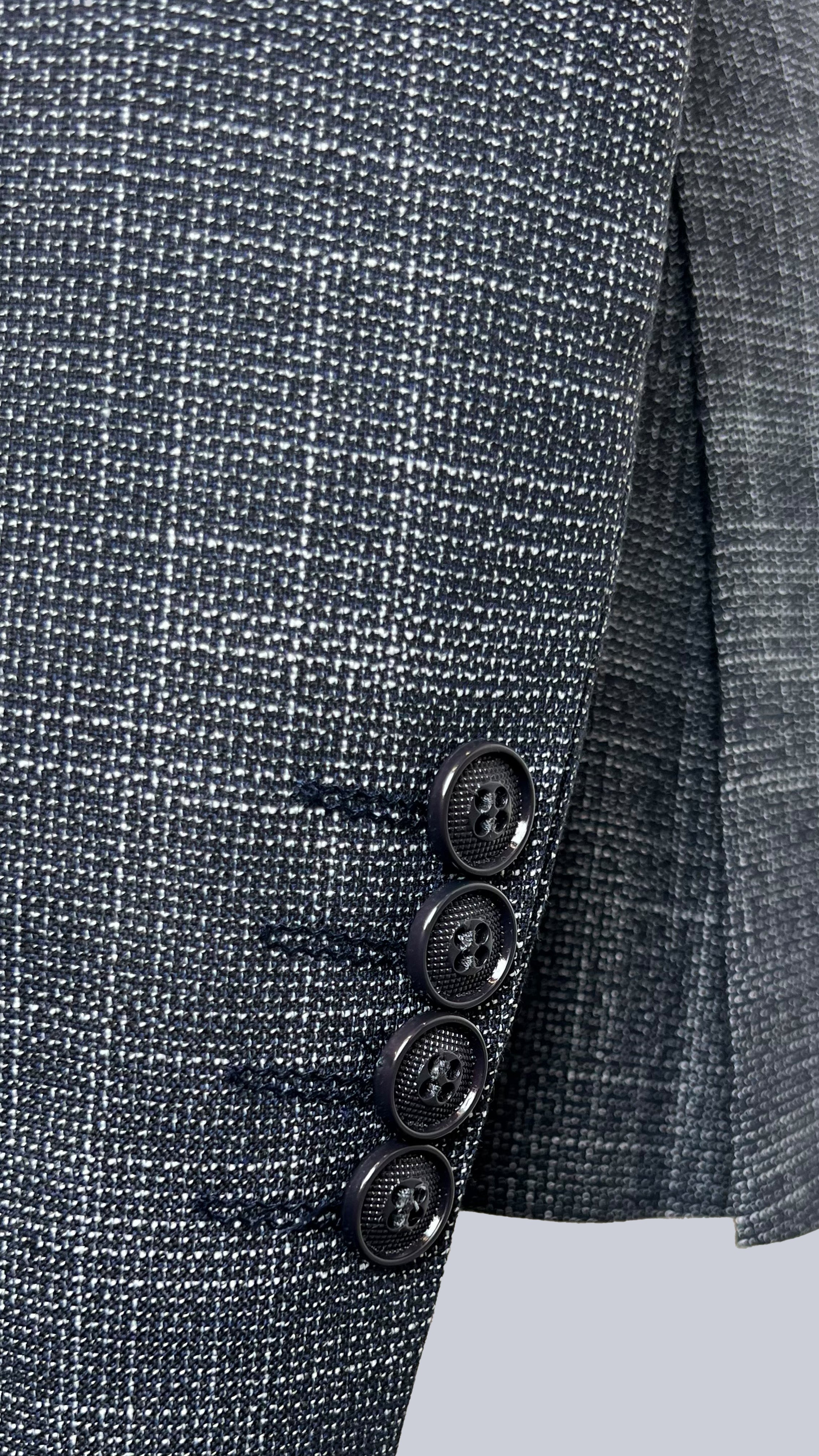 Vercini Chambray Elegance Three-Piece Suit - Charcoal Gray