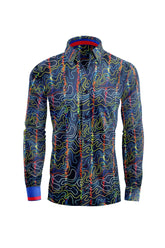 Navy Nebula Men's Casual Shirt CASUAL SHIRT On Sale 30% Off Vercini