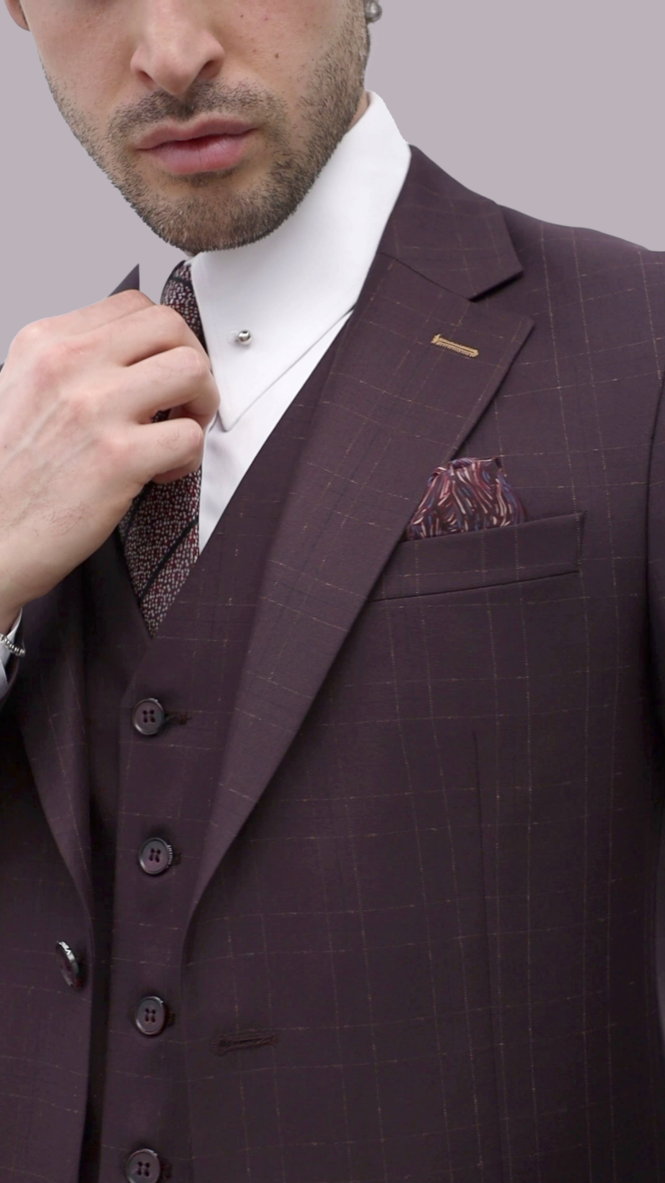 Graphite Gridlock Prestige Suit – Tailored Wool Blend