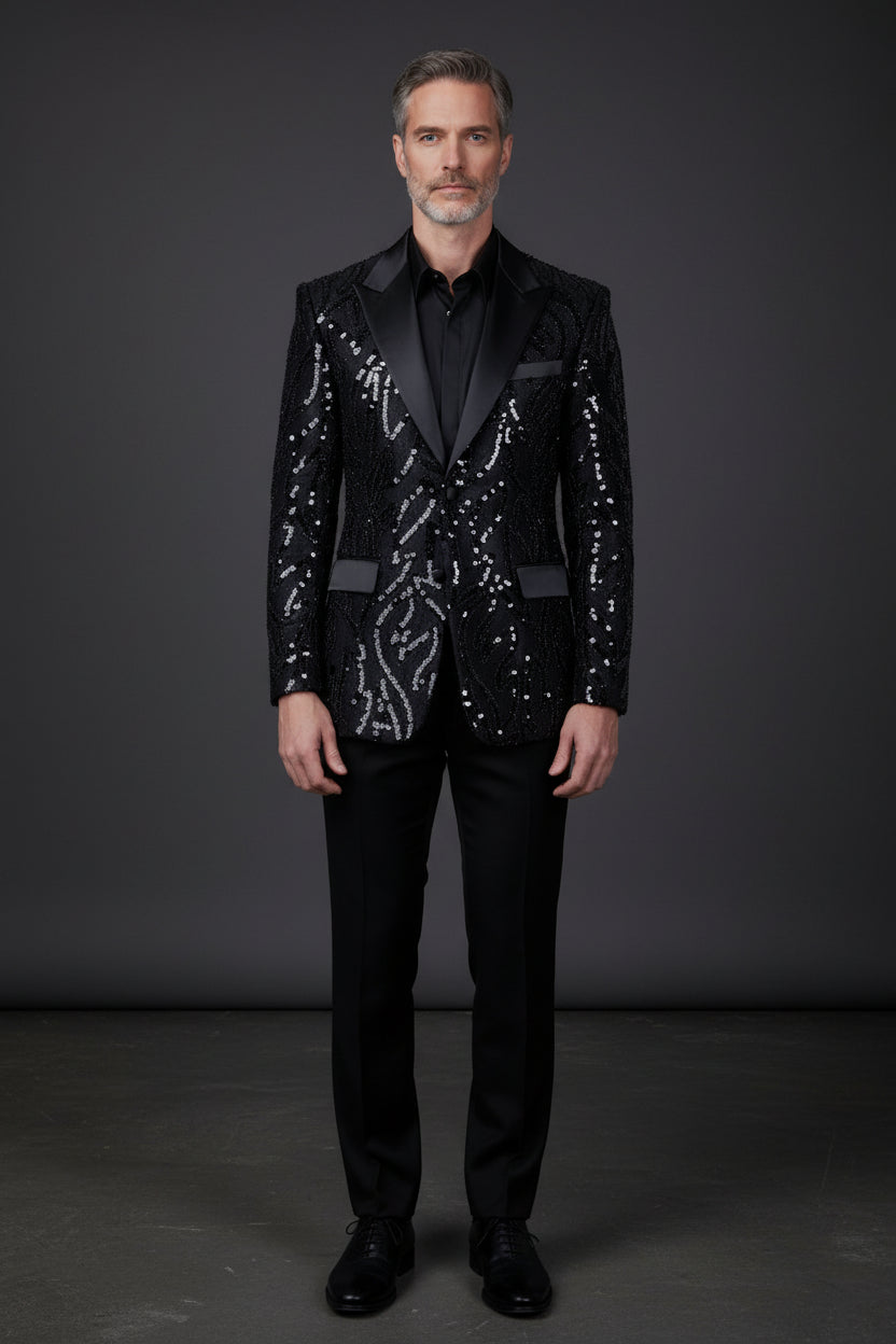 Collins Sequin Blazer - Luxury Embellished Formal Jacket