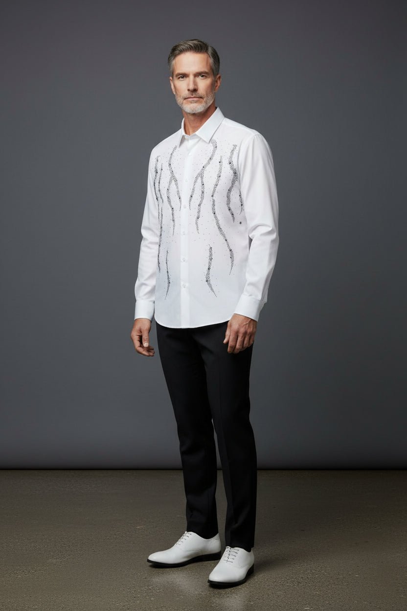 Crystal-Embellished Dress Shirt