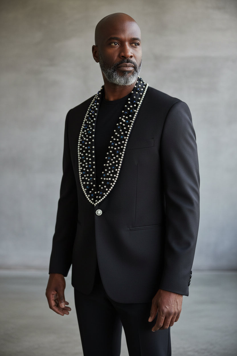 ELEGANT BLACK AND SILVER JACKET