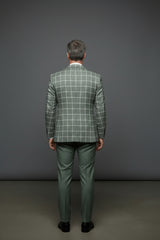 Vercini Gray Windowpane Plaid Suit - Premium Tailored 2-Piece