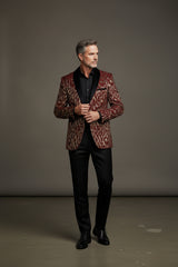 Midnight Spark Tuxedo Blazer - Premium Velvet Collar Formal Jacket
