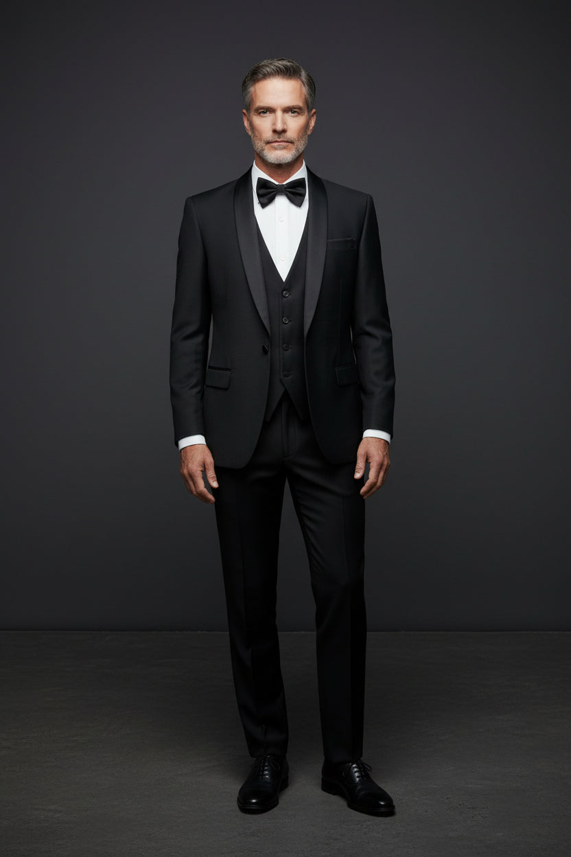 Luxury Classic Tuxedo | Black, White & Light Pink – Vercini