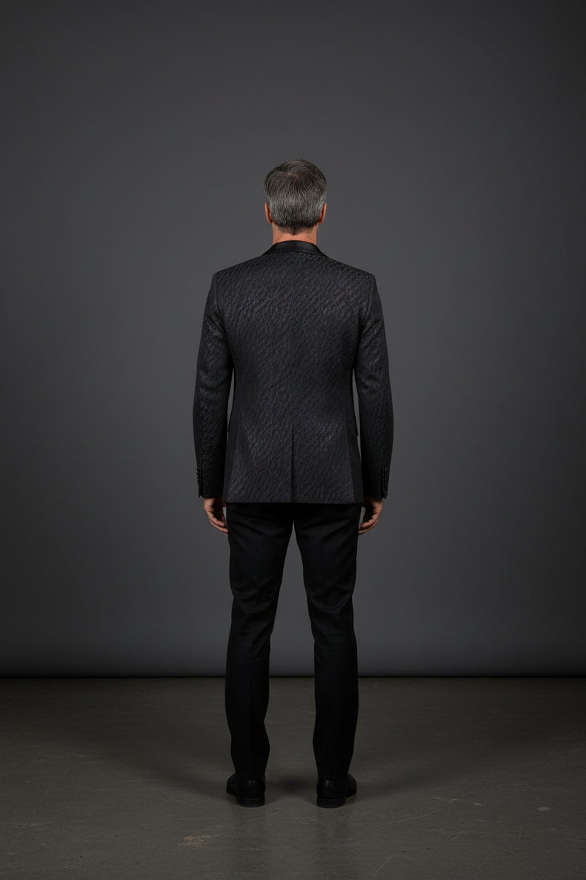 Dark Velvet Evening Jacket with Sparkle Detail