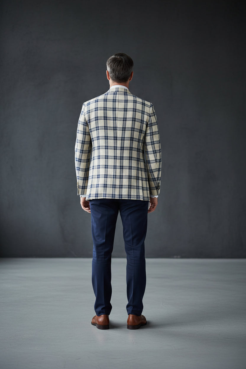 Men's Checkered Casual Blazer - Premium Tailored Fit