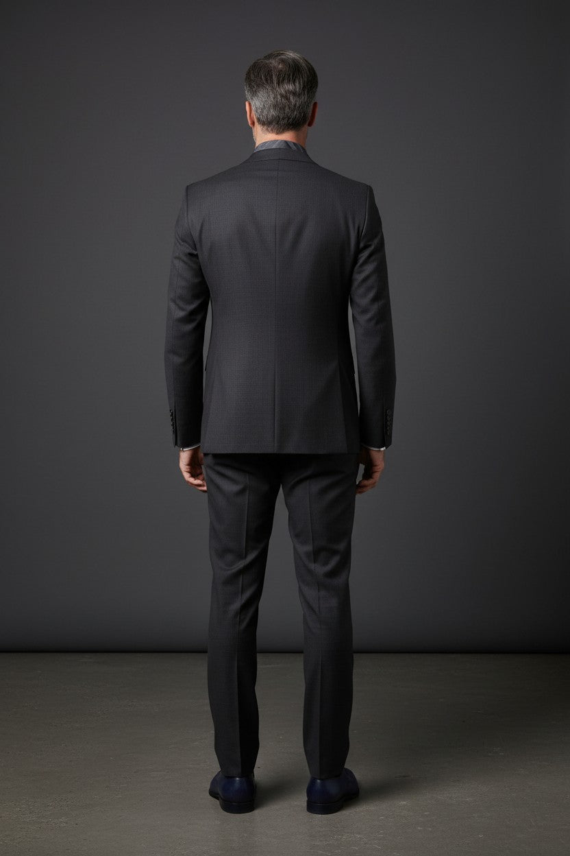 Men’s Solid Double-Breasted Slim Suit Set