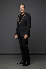 TUXEDO WITH REMOVABLE VELVET PEAK LAPELh