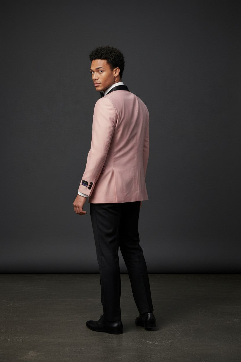 Luxury Classic Tuxedo | Black, White & Light Pink – Vercini