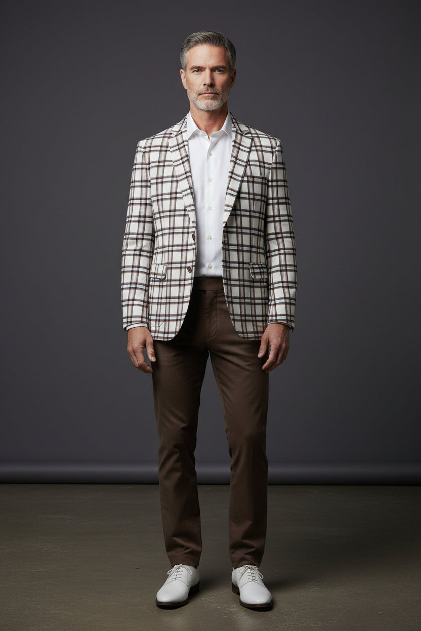 Plaid Pattern Sport Coat vercini