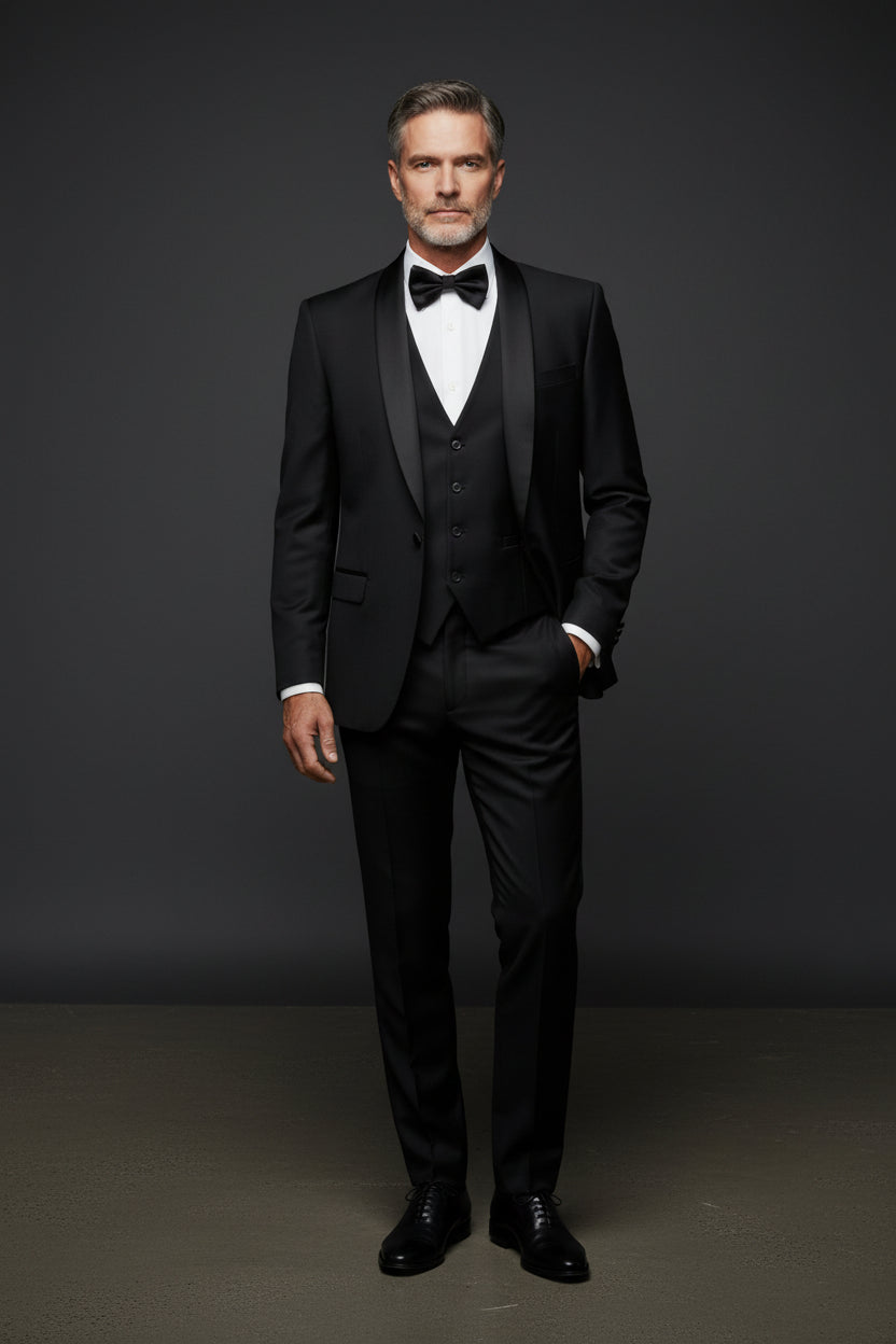 Luxury Classic Tuxedo | Black, White & Light Pink – Vercini