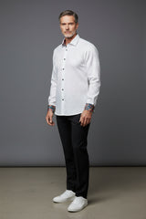 Premium White Dress Shirt with Contrast Cuffs