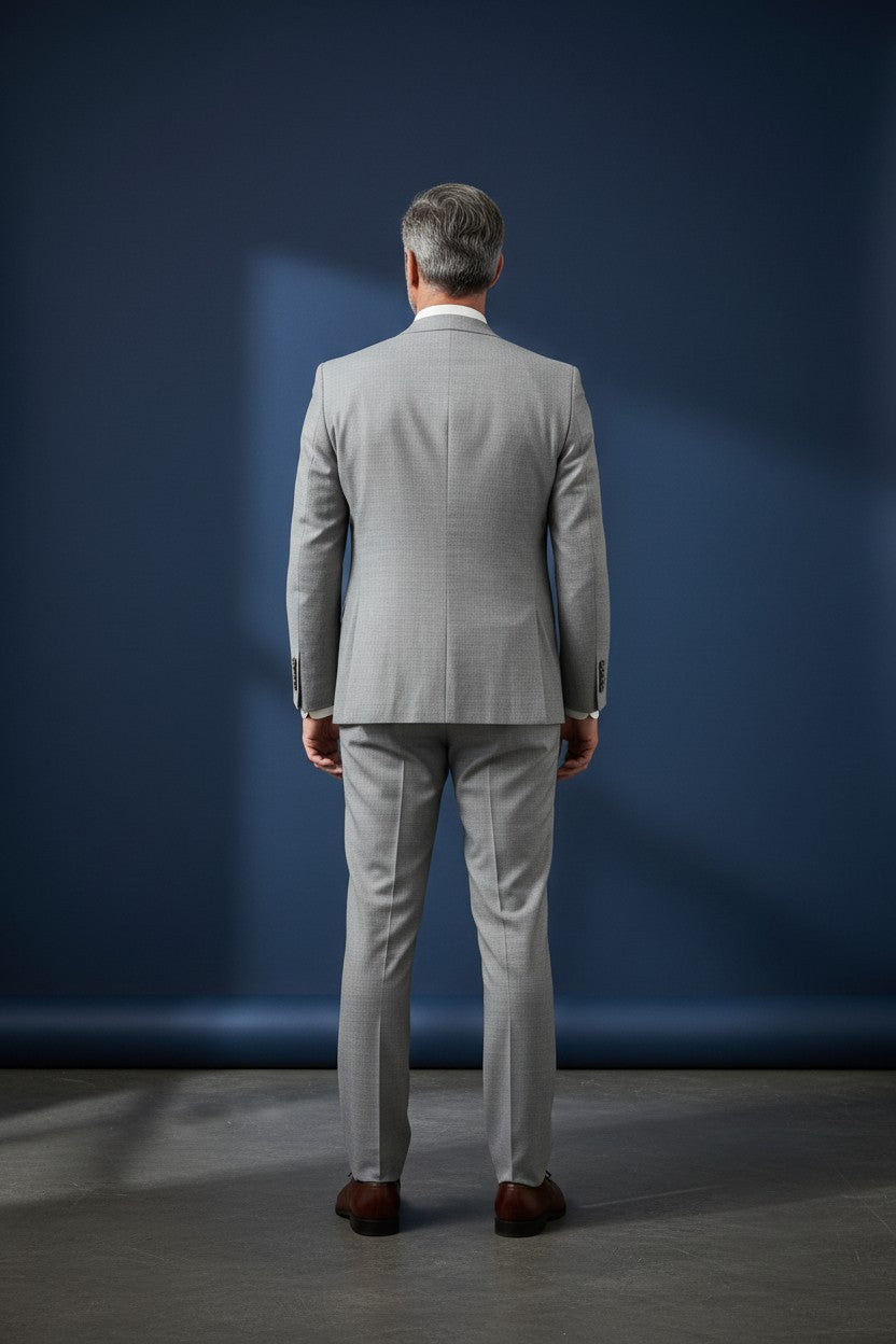"Elegant & Versatile Grey 3-Piece Suit, Classic Style & Perfect Fit"