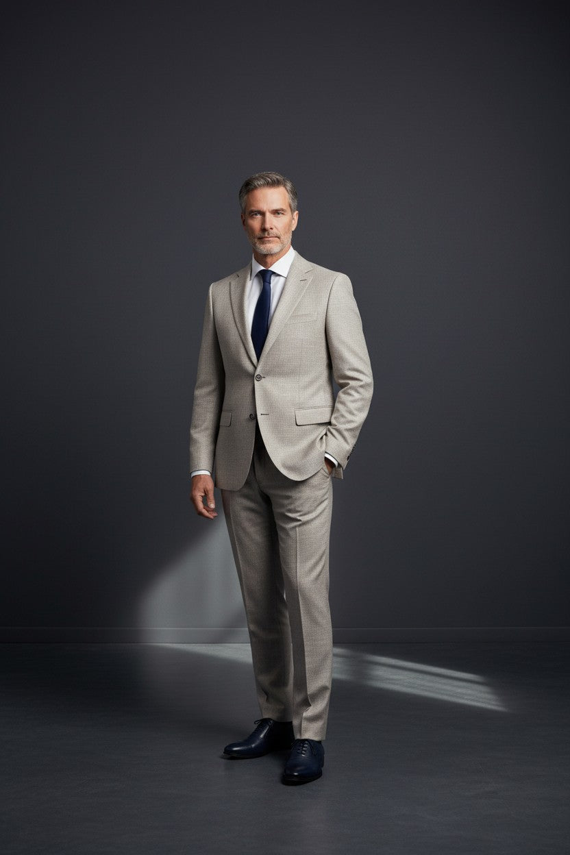 Vercini Daniel Rosso Slim Fit Linen-Blend Suit - Light Gray 3-Piece