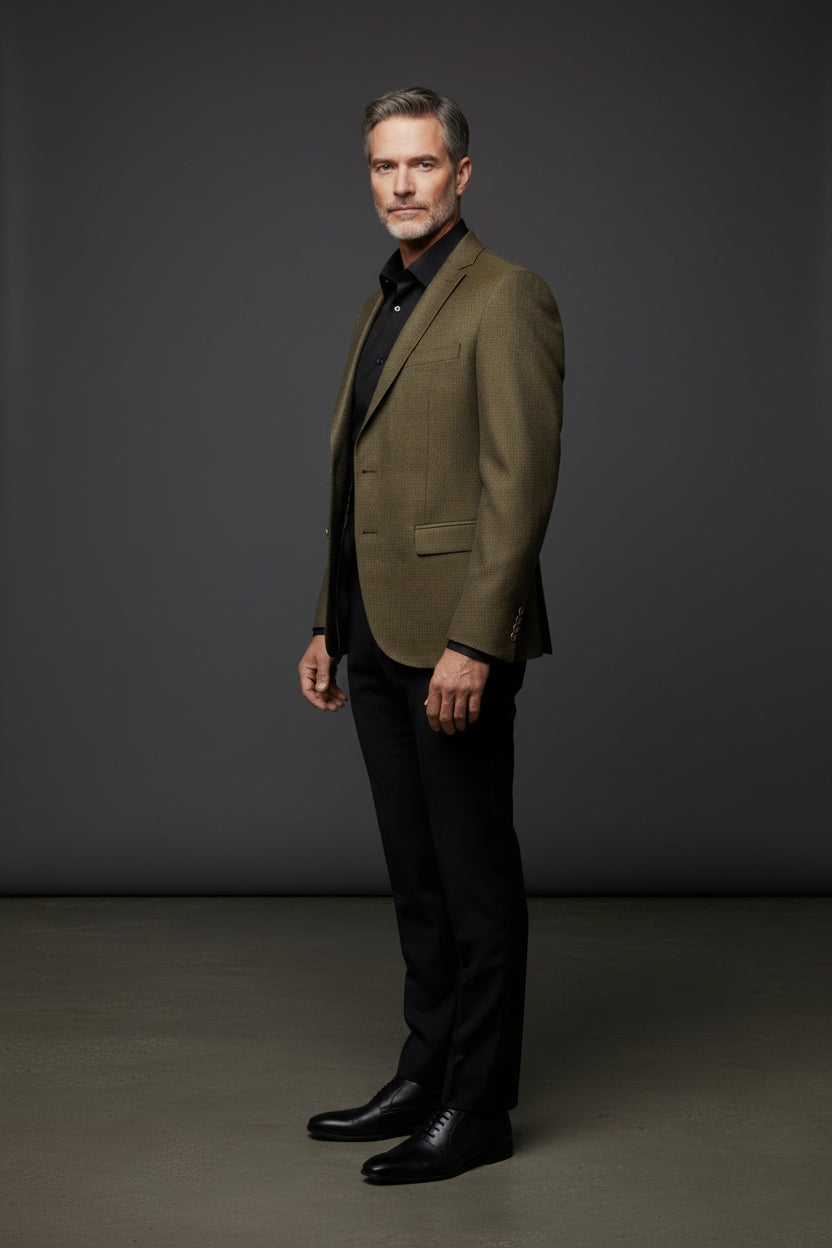 Olive Slim Flit Blazer