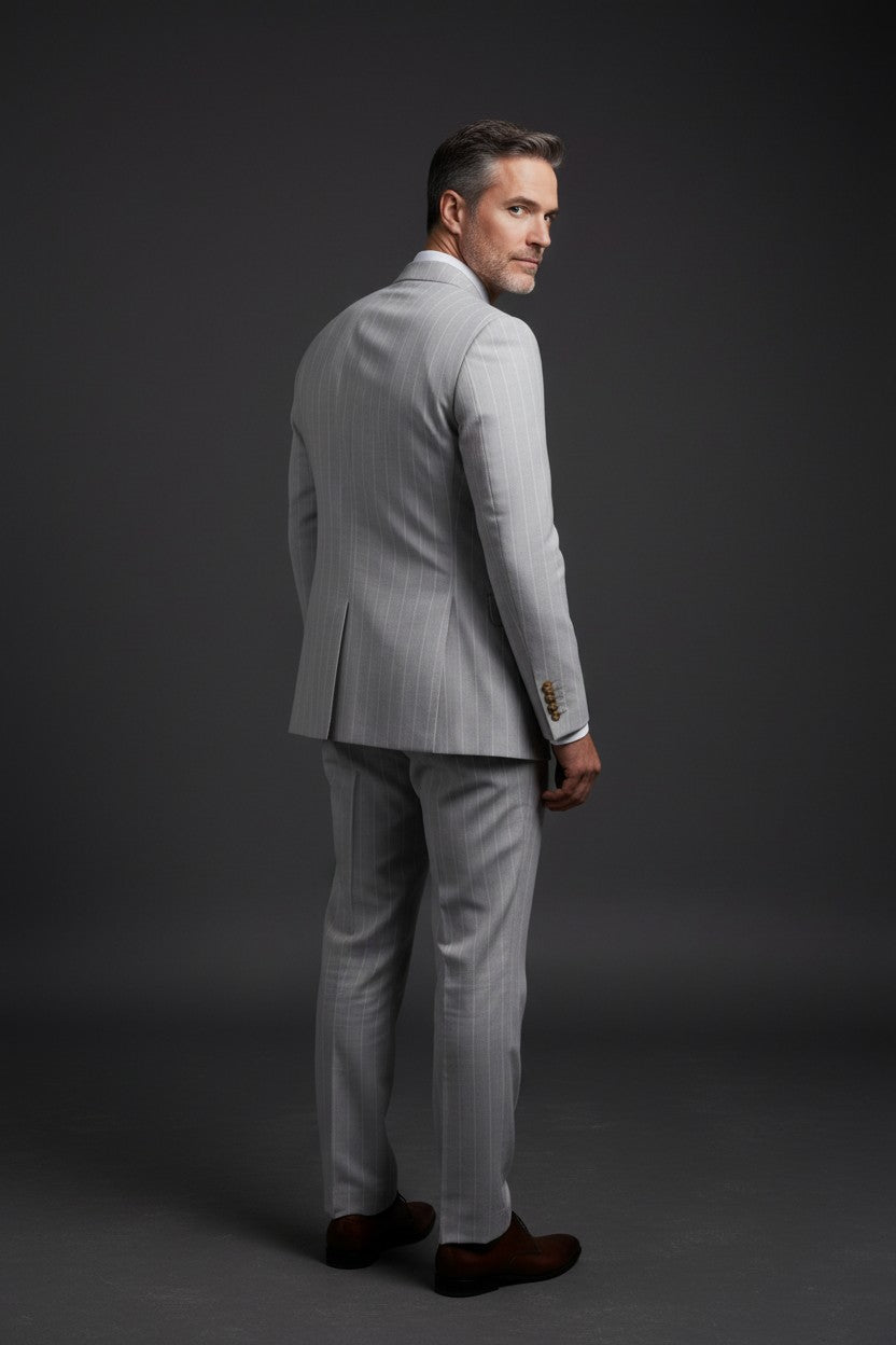 Double-Breasted Pinstripe Suit – Slim Fit