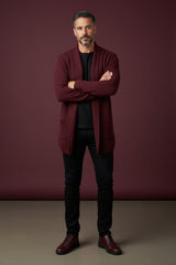 CDS0521 Ribbed Long Cardigan