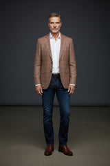 Cinnamon Herringbone Wool Blazer