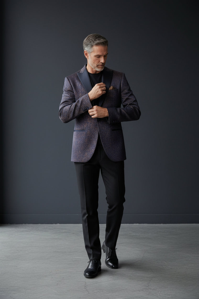 Vercini Exquisite Tuxedo Blazer with Jacquard Lining