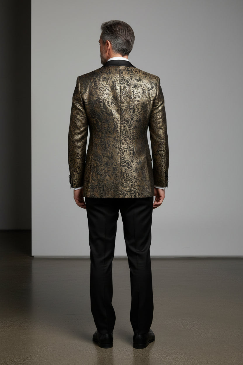 GOLD GEOMETRIC BLAZER