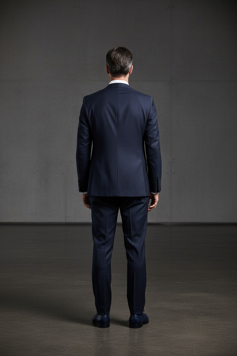 Navy Blue Three-Piece Suit – Modern Tailored Fit