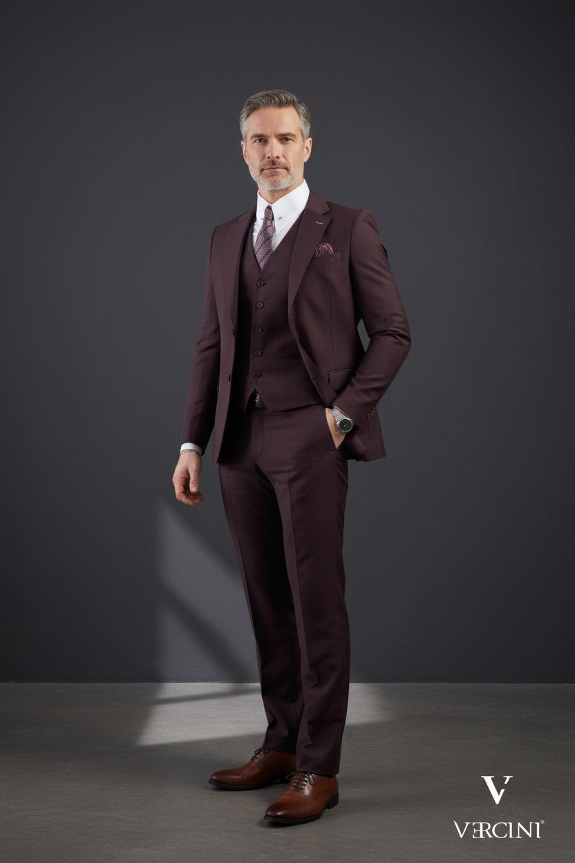 Graphite Gridlock Prestige Suit – Tailored Wool Blend