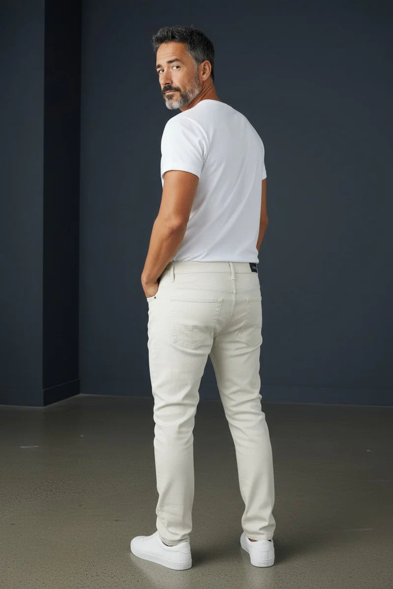 Distressed White Denim Jeans