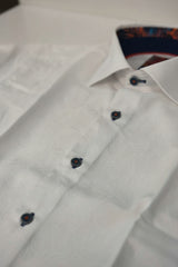 Premium White Dress Shirt with Contrast Cuffs