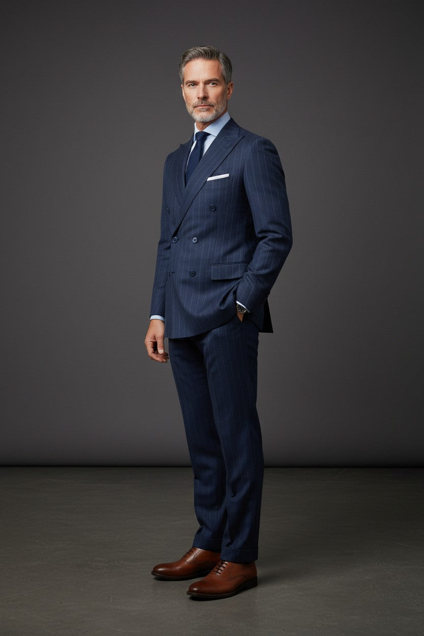 Double-Breasted Pinstripe Suit – Slim Fit