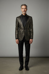 GOLD GEOMETRIC BLAZER