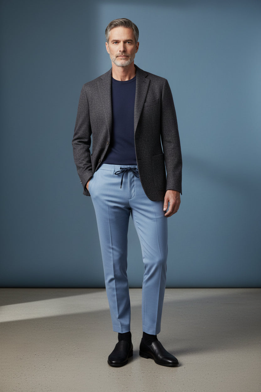 Modern Slim Fit Italian-Cut Trousers