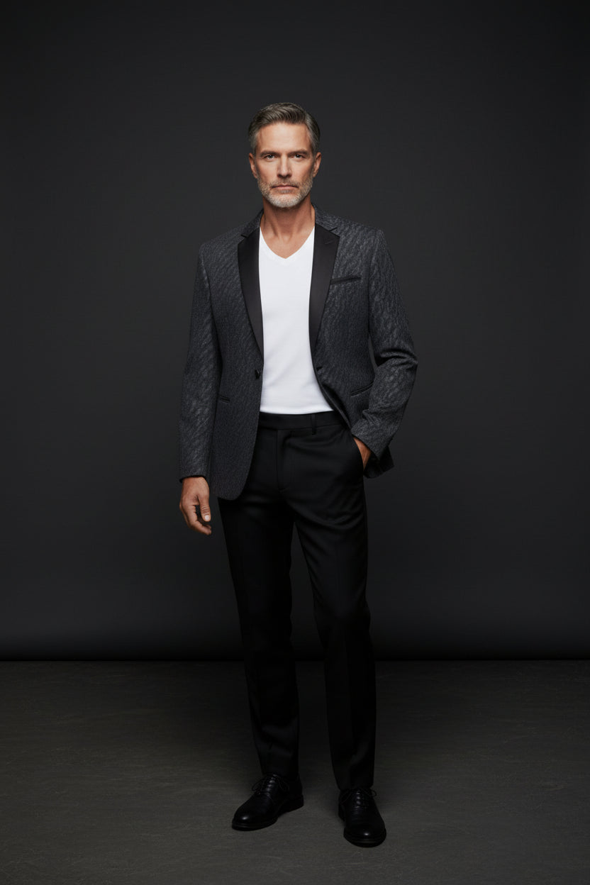 Dark Velvet Evening Jacket with Sparkle Detail