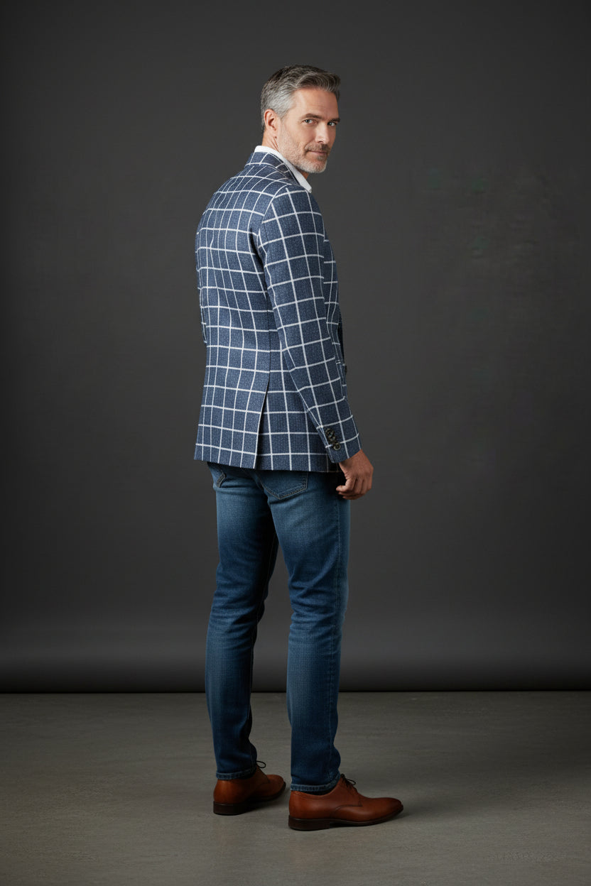 Vercini Regal Grid Men's Blazer