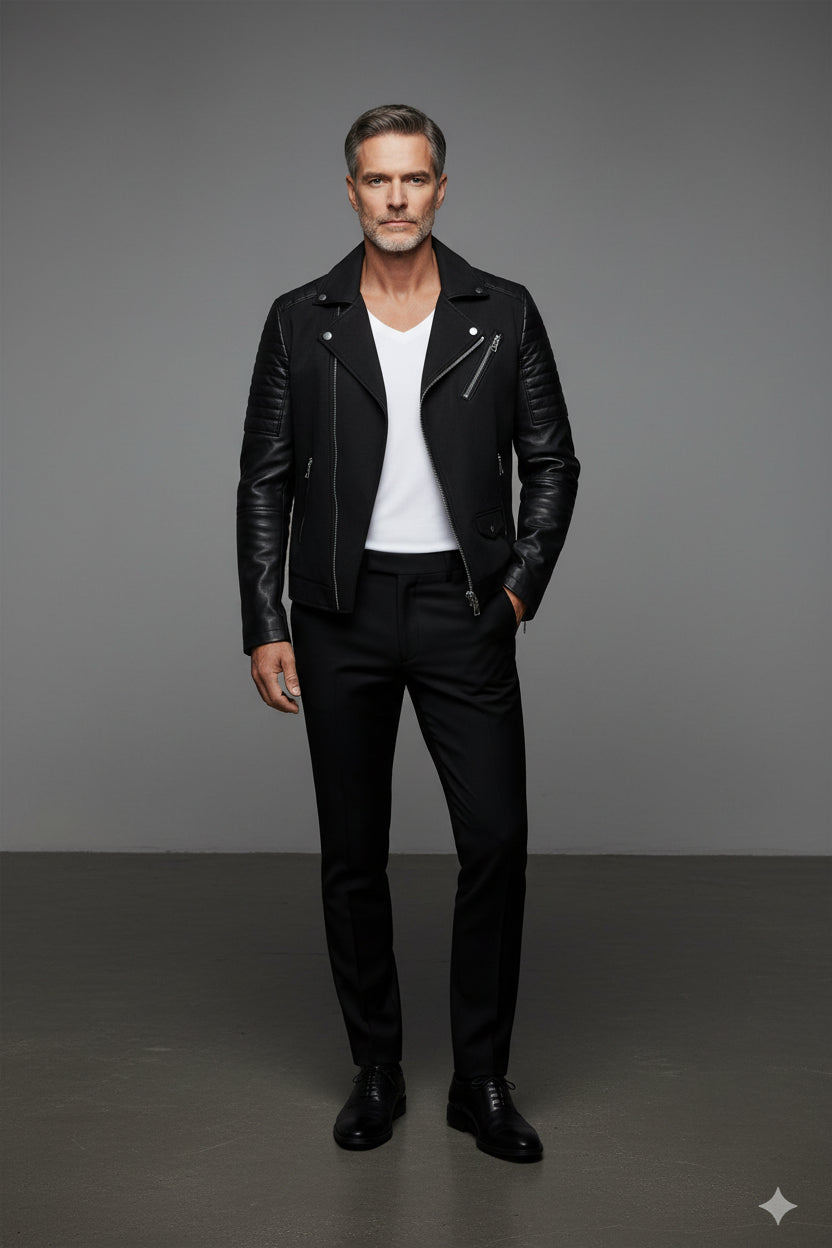 Black Front Zipper Blazer