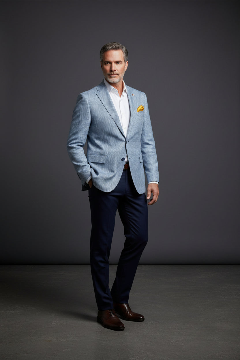 Sapphire Elegance Geometric Blazer