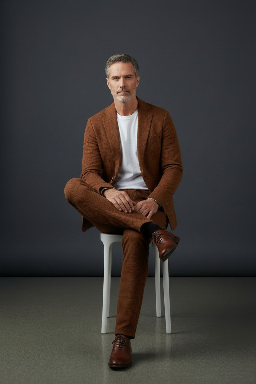 Stylish 2-Piece Seersucker Suit – Lightweight & Timeless