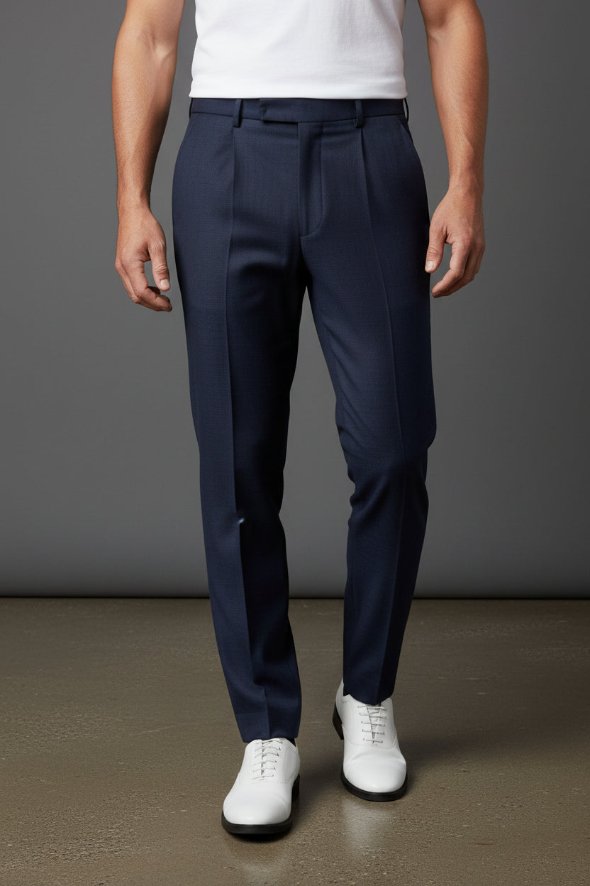 100% Wool Regular Fit Dress Trousers