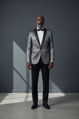 Men's Tuxedo Blazer with Jacquard Lining by Vercini
