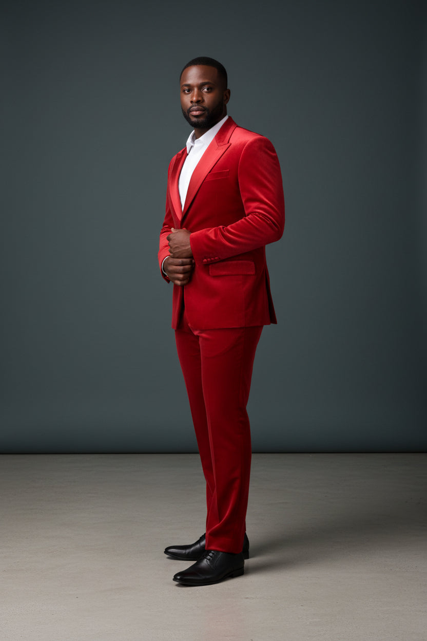 Vercini black velvet sport jacket with a satin trim on the lapel