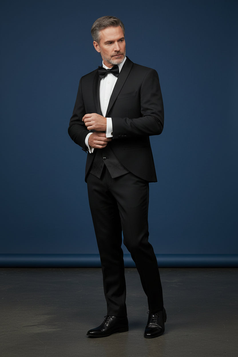 Black Tuxedo with 6-Button Front Jacket