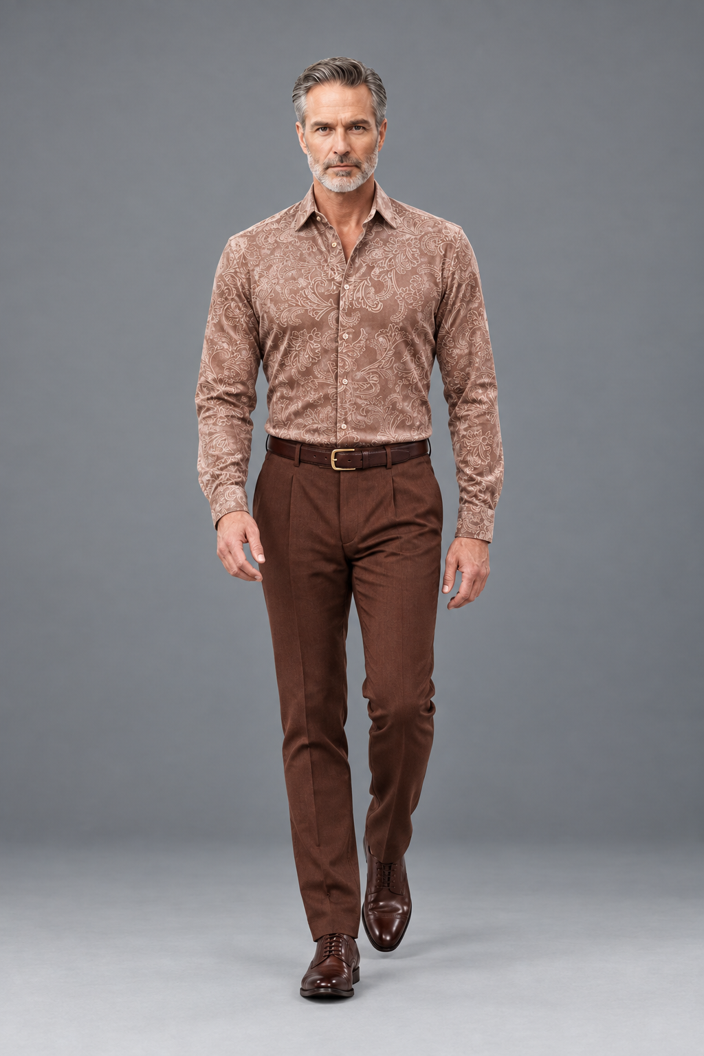 Paisley Print Long-Sleeve Button-Down Shirt