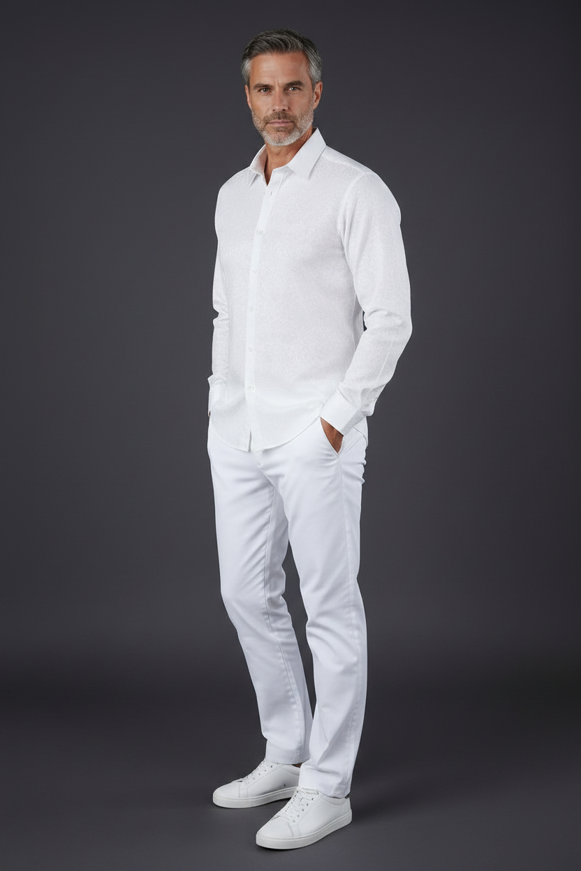 Baroque Scroll Jacquard Dress Shirt