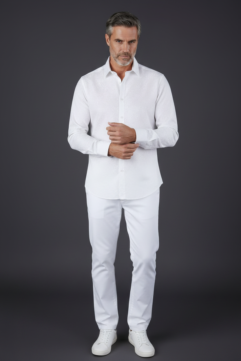 Baroque Scroll Jacquard Dress Shirt