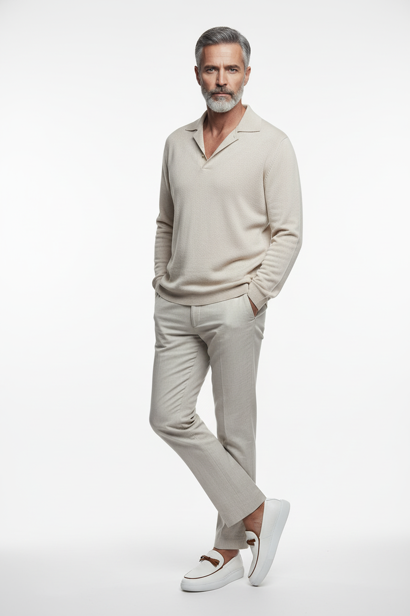 White loafer leaning